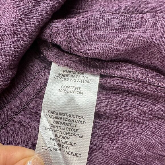 MARKET & SPRUCE Sleeveless Smocked Top XXL Burgundy Purple Boho Flutter Sleeve - Picture 9 of 10